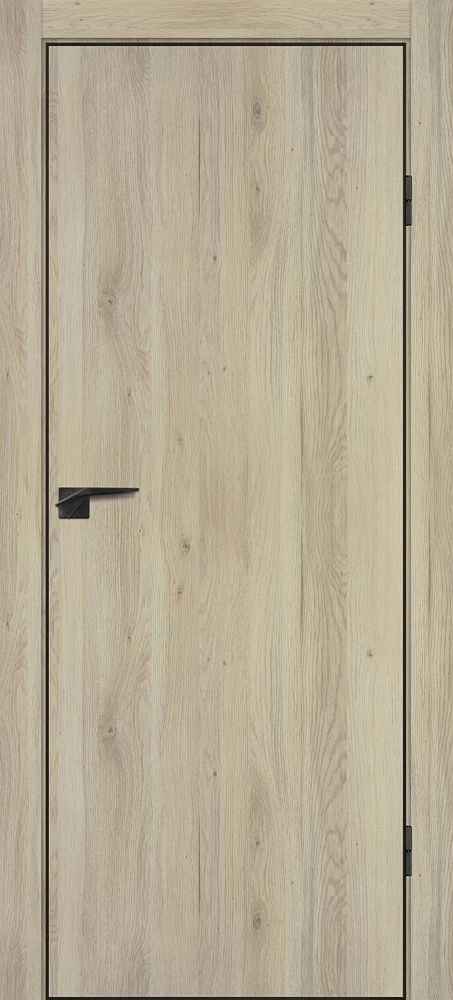 Фото Межкомнатная дверь P-1, кромка ABS черная c 4-х ст. Дуб молочный