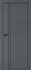 Межкомнатная дверь P-20  черный молдинг PET,  кромка ABS черная c 4-х ст. Графит матовый