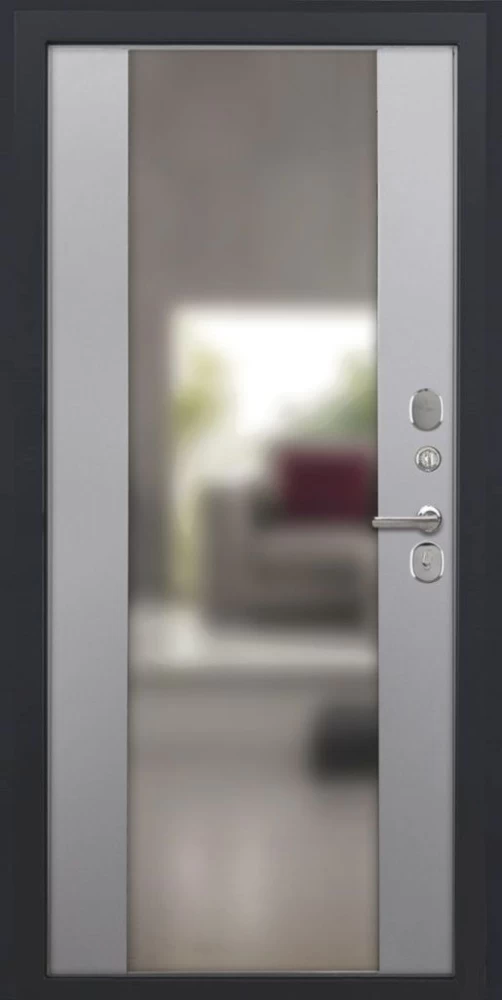 Входная дверь ДвериПРО Аура Алиса (16мм, ПВХ софт грей, зеркало) DPRO196431 внутренняя сторона