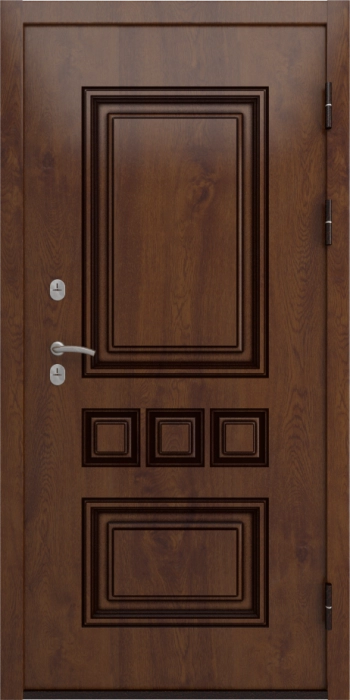 Входная дверь Аура L-5 (16мм, белая эмаль) внешняя сторона